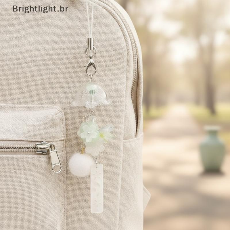 [brightlight.br] Carrilhão De Vento Criativo Transparente Água-Viva Flor Ginkgo Pendurado Charme Para Presente De Inaugu
