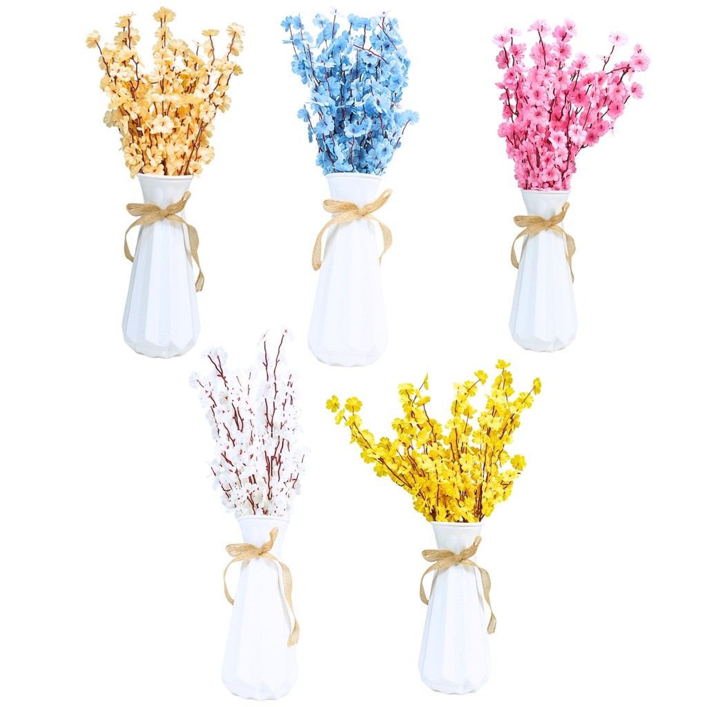 Kit Buquê De Flor Cerejeira Artificial de Plástico Para Decoração - Castela