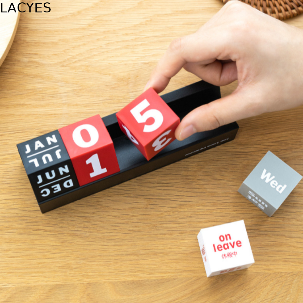 Calendário Perpétuo Em Forma De Cubo LACYES , Calendários De Mesa Multifuncionais De Ornamentos Criativos , Mini Suporte