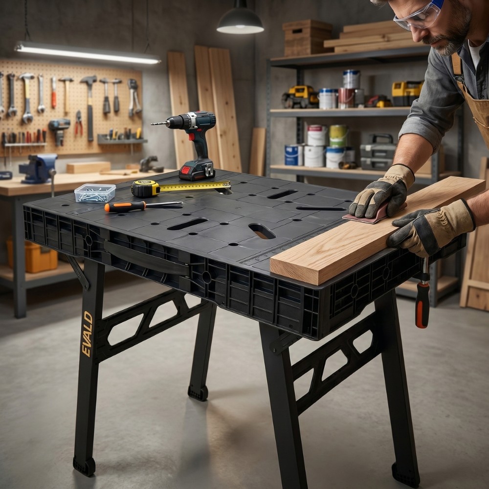 Bancada de Trabalho Portátil Multiuso Até 750 KG Dobrável 85x60x79CM EVALD — imagem 2 de 2