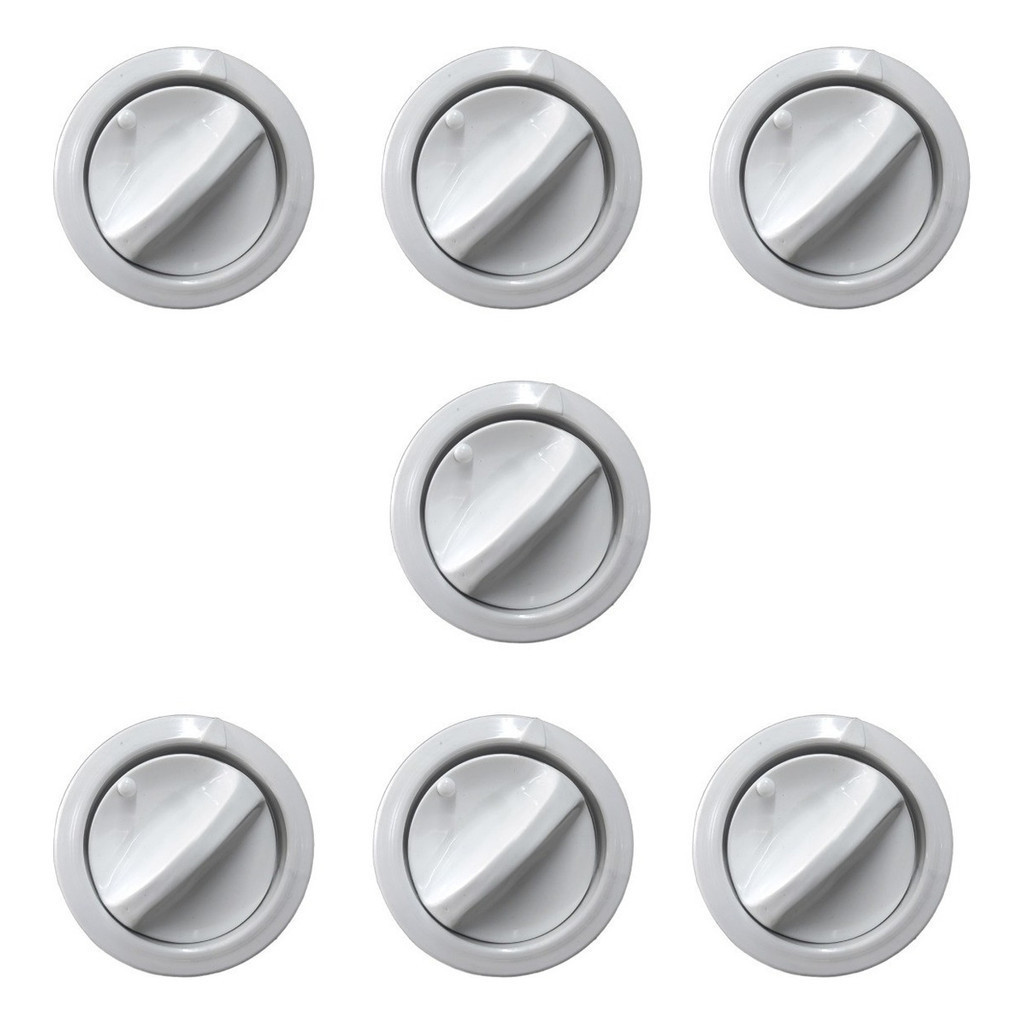 Jogo 7 Peças Botão Brastemp Deville Aro Branco Alta Qualidade Envio Rápido Oferta Garantia De ville Antigo Fogão Forno