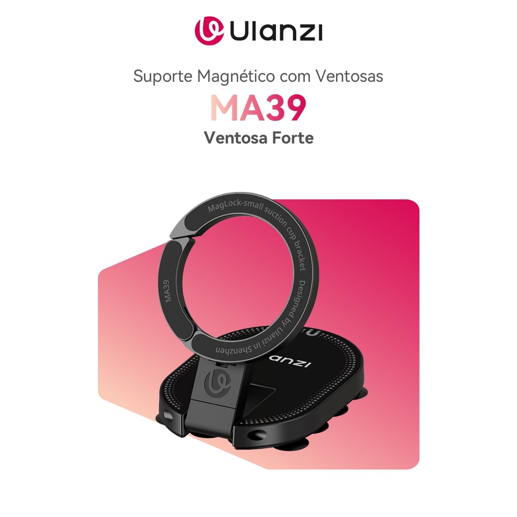 ULANZI MA39 MagLock Suporte Magnético com 18 Ventosas para iPhone MagSafe Espelho Vidro e Academia
