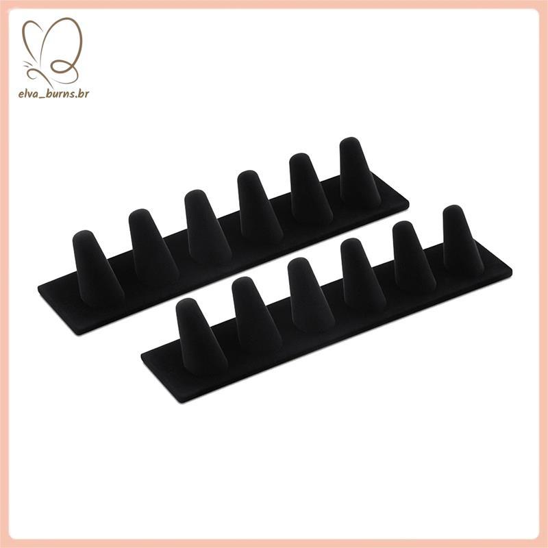 [elva_burns.br] Para Suporte De Joias , Display De Anel (2 Peças) De Veludo Preto Venda , Acessórios De Expositor