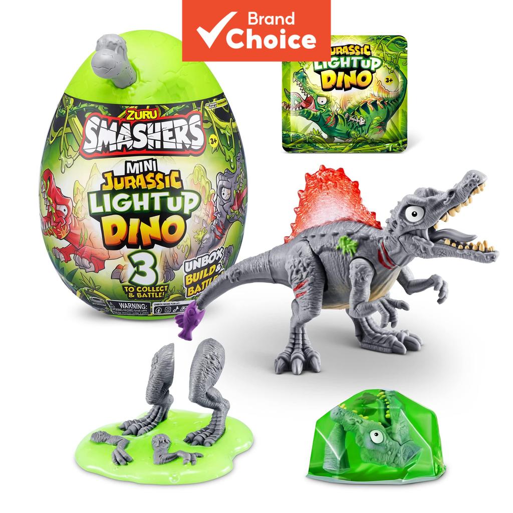 Ovo Surpresa de Dinossauro Acendente ZURU SMASHERS com Kit Faça-Você-Mesmo de Slime e Figura de Ação de Dinossauro