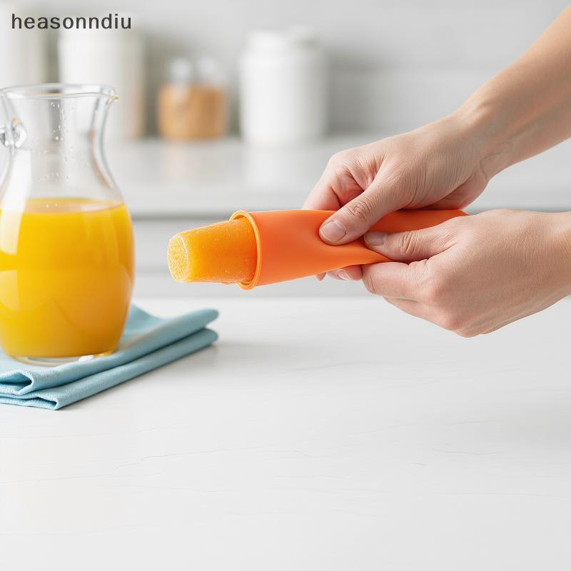 [heasonndiu] Tubos De Picolé De Silicone Reutilizáveis 6 Peças De Moldes Com Tampas À Prova De Vazamento , Fácil De Limp