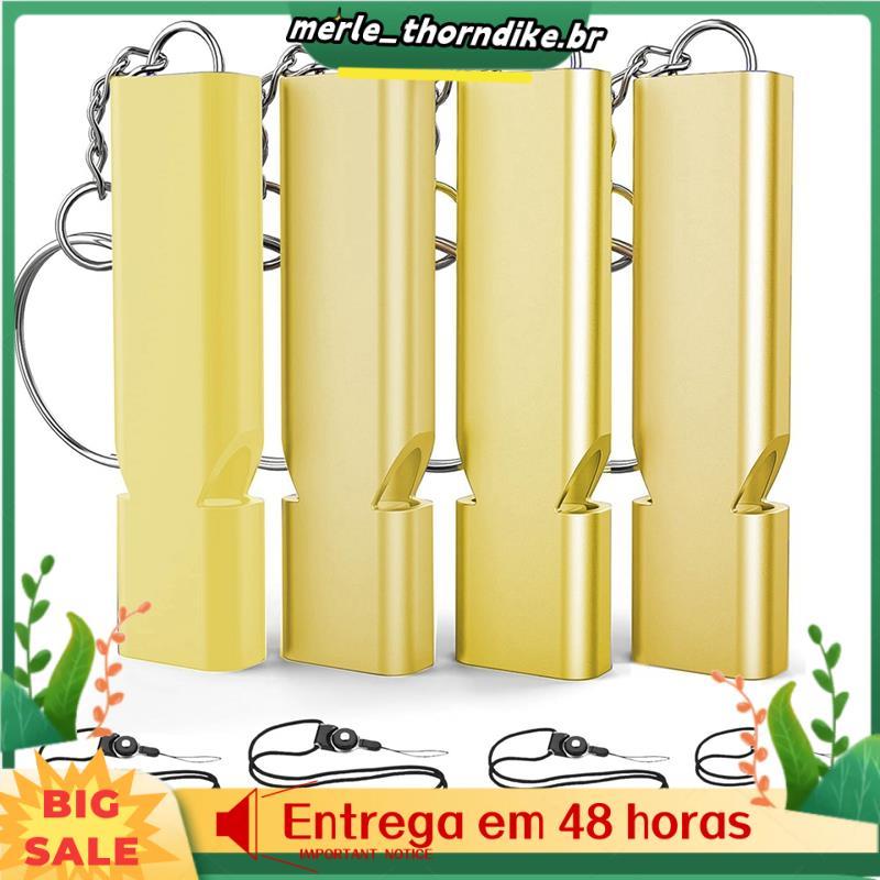 Apito De Emergência Para Sobrevivência , 4 Unidades , Apitos De Segurança Premium Com 4 Peças De Corda De Suspensão De P