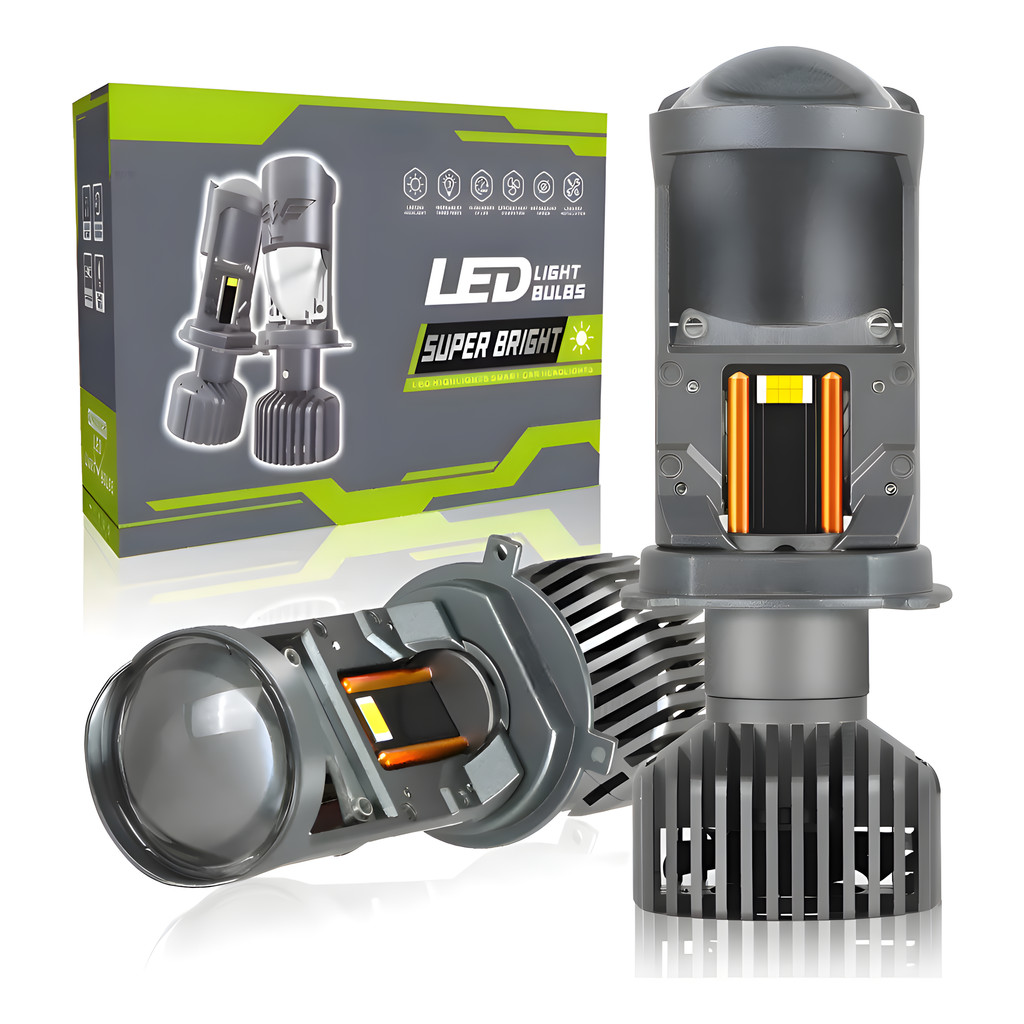 Par Lâmpada Ultra LED H4 Mini Projetor 40000lm 12/24V