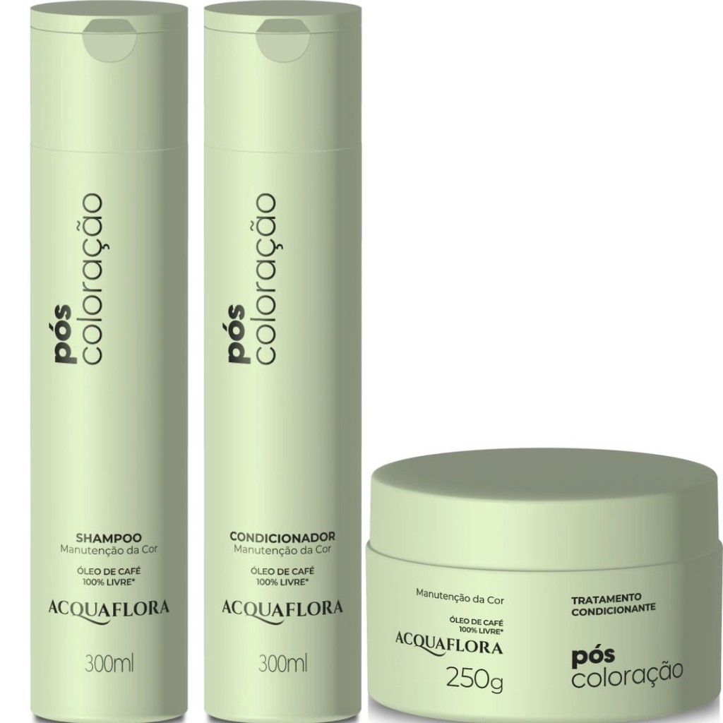 Linha Completa Pós Progressiva Shampoo 300ml + Condicionador 300ml + Mascara 250g - Acquaflora