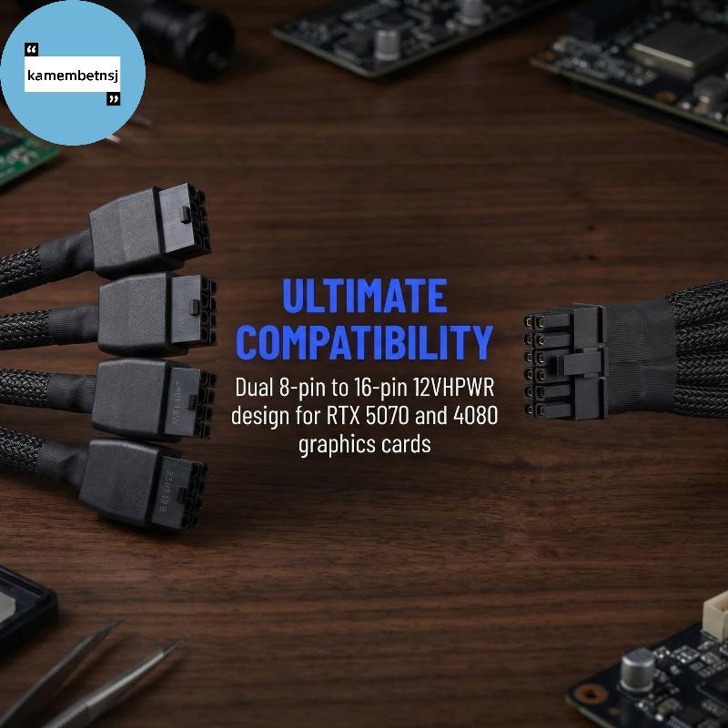Cabo Adaptador De Alimentação Para Placa Gráfica KAM , 8 Pinos 16 RTX4070 RTX4070Ti , Extensão GPU Confiável , Fácil Ins