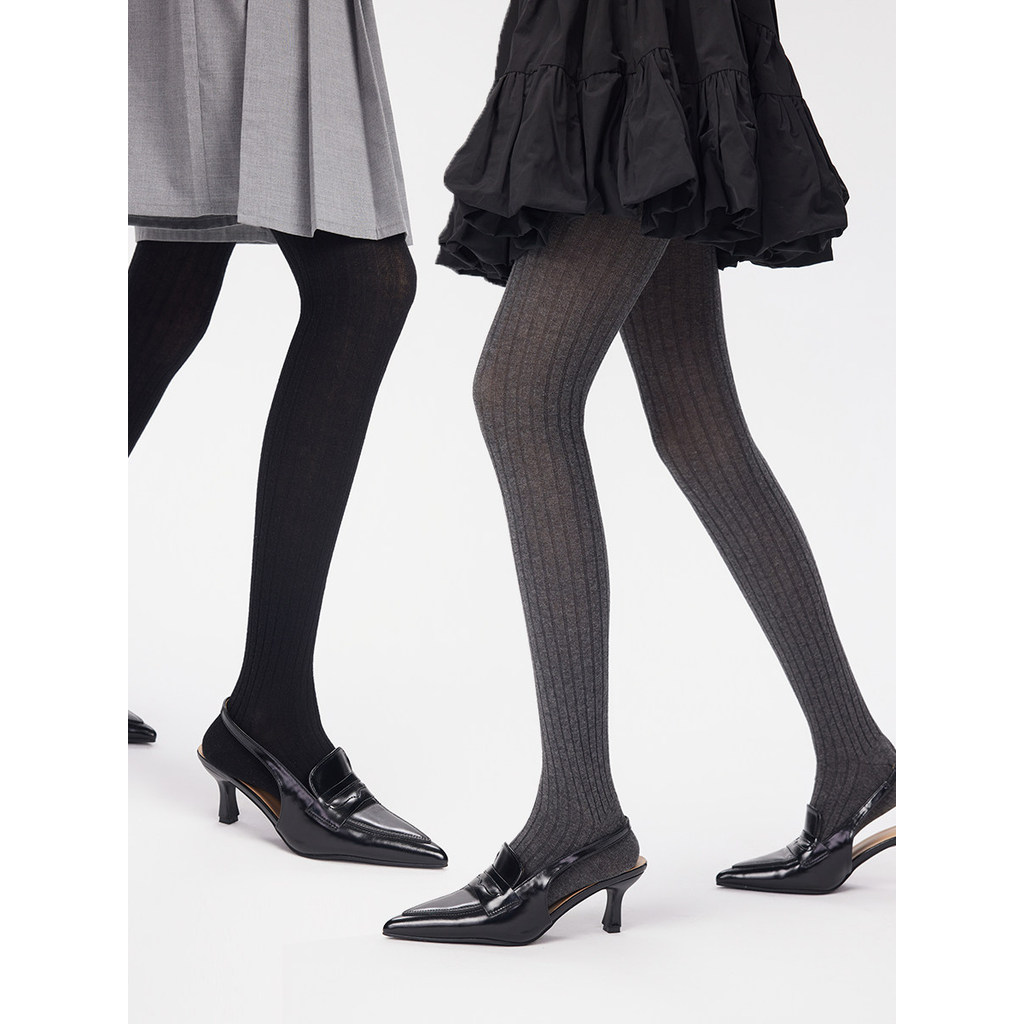 Estilo cinza miu estilo primavera outono exterior usar cinza macacão meia-calça listras verticais mais magro olhar outon