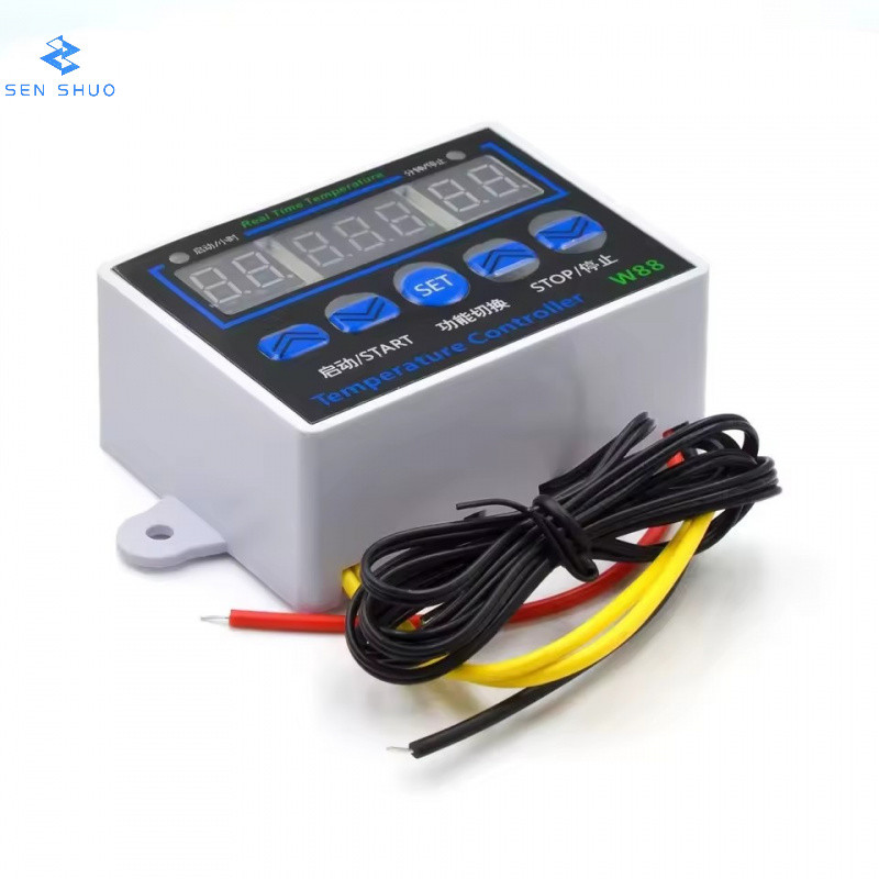 XH-W1411 termostato Digital de concha branca, três displays, multifuncional, controlador de temperatura, interruptor de