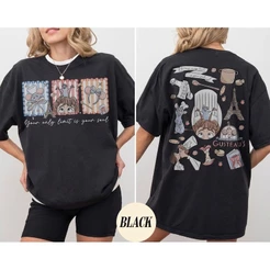 「Mina Hana」Camiseta Feminina Disney Ratatouille Estampa Chefe Rato Remy Confortável Linda Fofa Moda Feminina