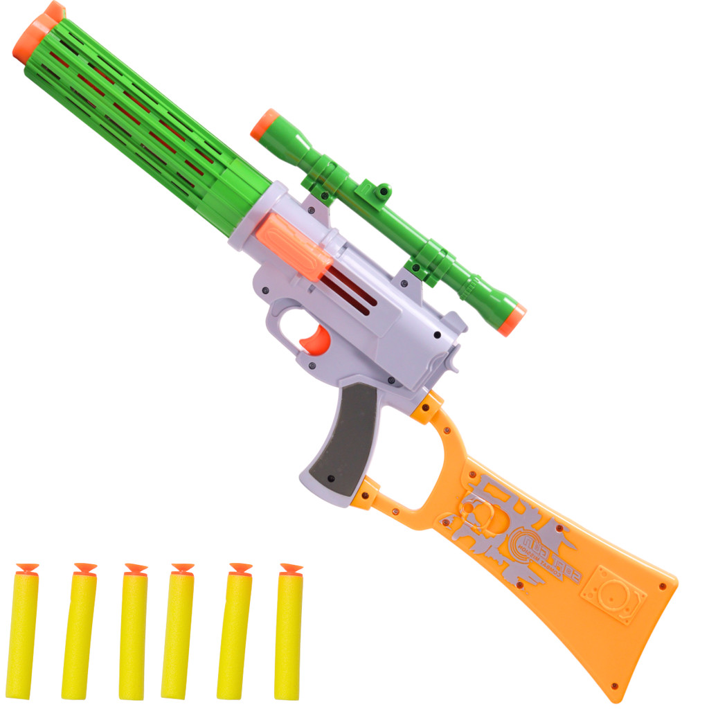 Lançador de Dardos Verde e Amarelo Soft Gun - Castela em Oferta na Shopee
