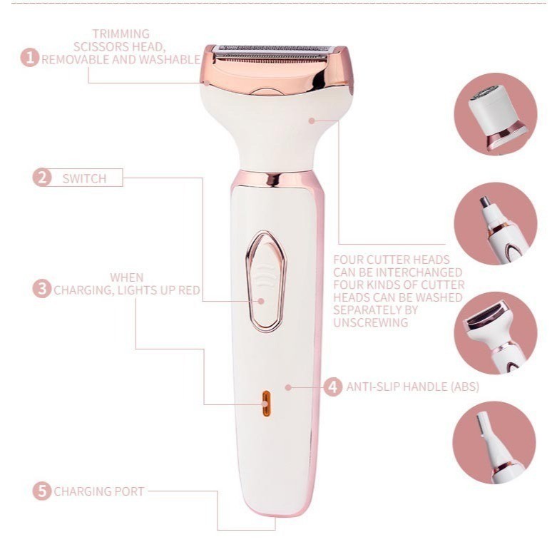 Novo Aparador Barbeador Removedor Multi-funcional 4 Em 1 De Axila Pêlos Sobrancelha Elétrico em Oferta na Shopee