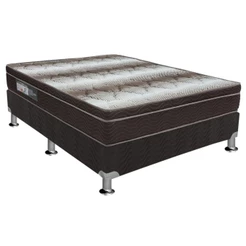 Cama Box Casal: Colchão Ortopédico Ortobom Light OrtoPillow + Base CRC Courano Black(138x188)