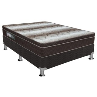 Cama Box Casal: Colchão Ortopédico Ortobom Light OrtoPillow + Base CRC Courano Black(138x188) em Oferta na Shopee