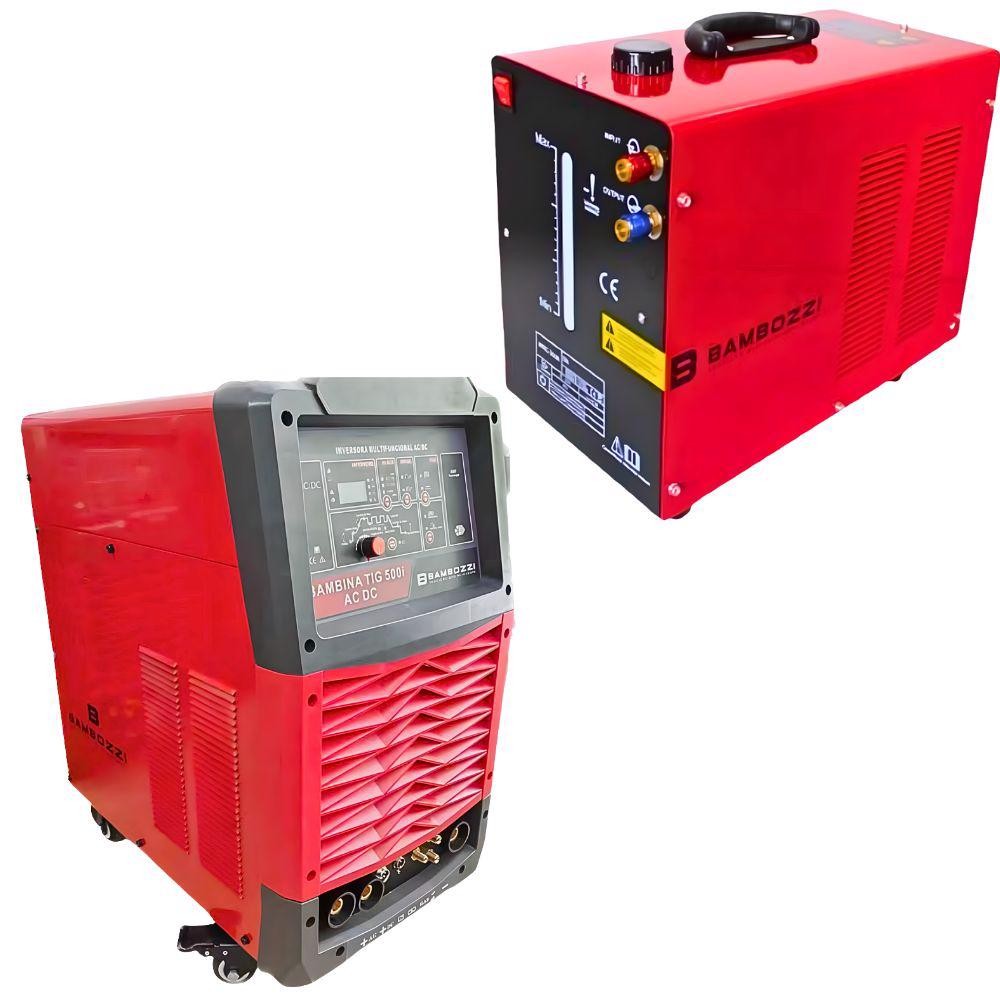 Solda Inversora Tig Ac/Dc 500AMP Bambina 500i e Bomba de Água para TIG e MIG 50/60Hz BAMBOZZI