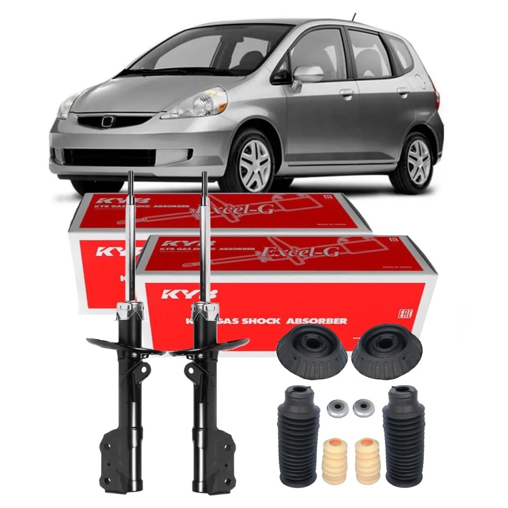 PAR AMORTECEDOR DIANTEIRO HONDA FIT 2003 ATÉ 2008 KAYABA C/ KIT COMPLETO em Oferta na Shopee