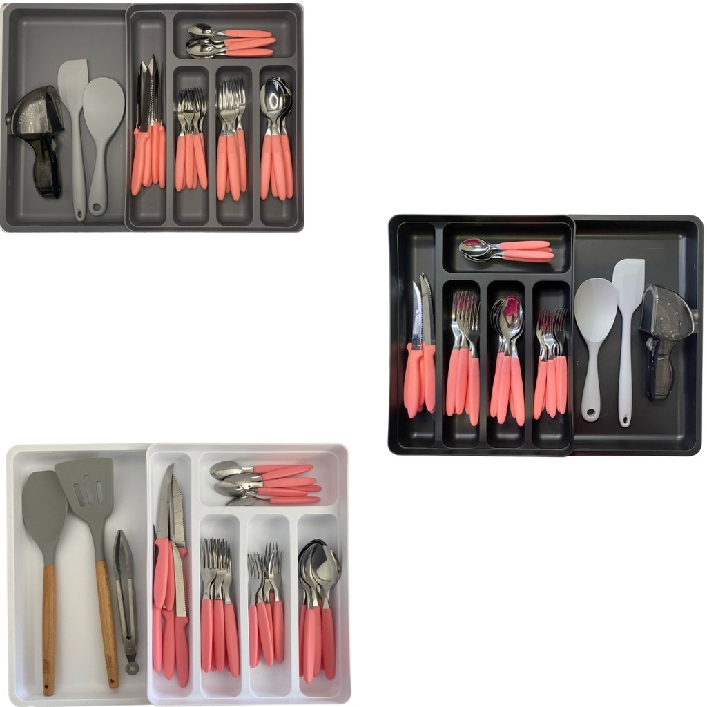 Porta Talher Organizador De Gaveta Utensílios Multiuso Com Extensor Casa Primo em Oferta na Shopee