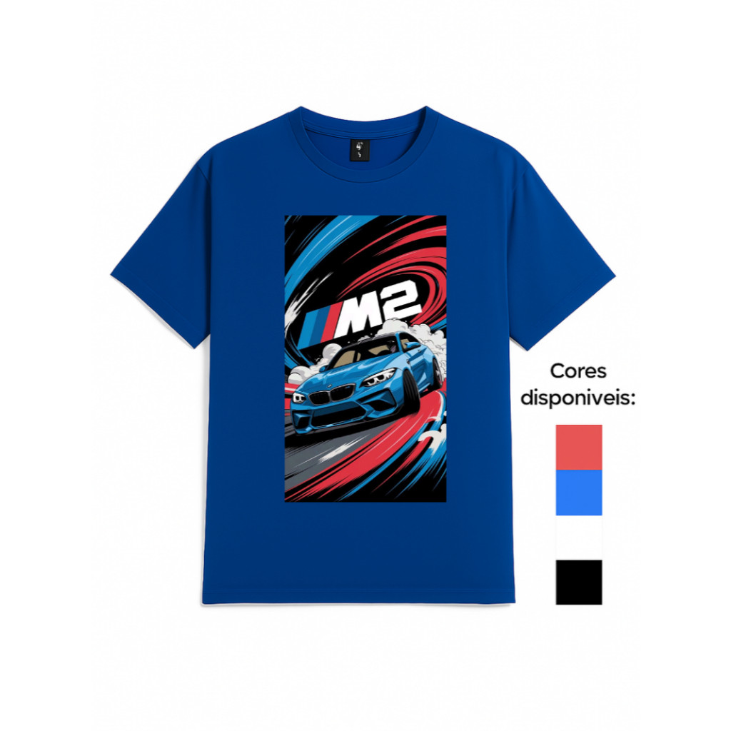 Camiseta BMW M2 Gearhead Carros Casual Auto Camisa Camisa Streetwear Masculina e Feminina Unissex Algodão