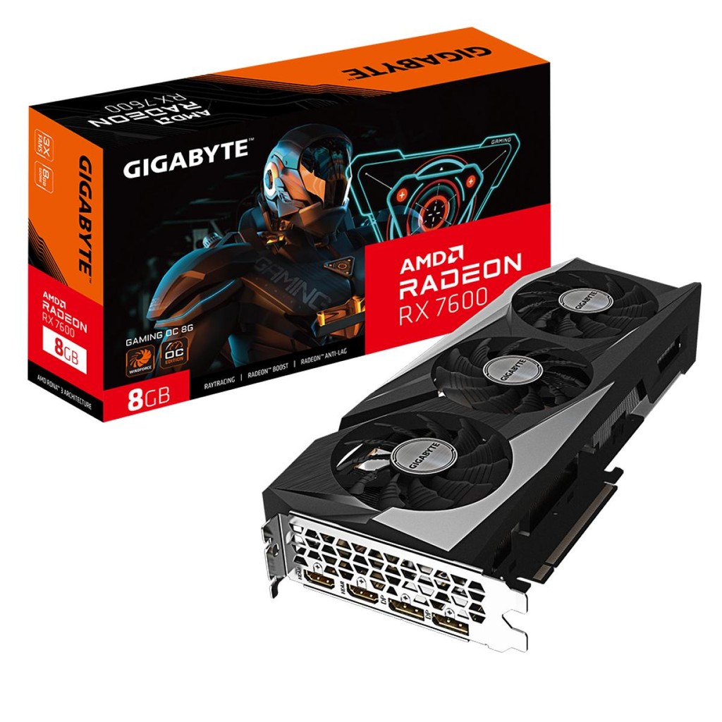 Placa De Vídeo Gigabyte AMD Radeon RX 7600 Gaming OC, 8GB, GDDR6, FSR, Ray Tracing em Oferta na Shopee