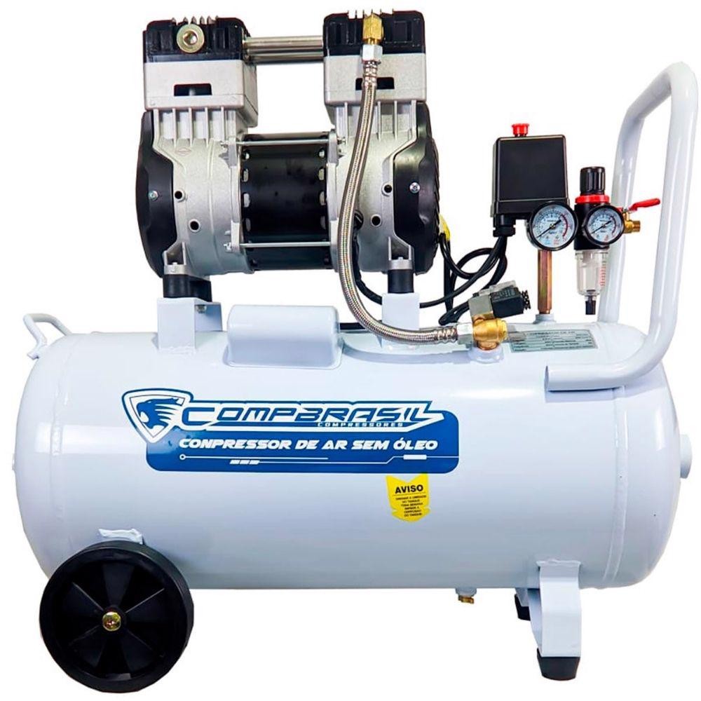 Compressor de Ar Silencioso Sem Óleo 50L 2,0HP 1500-50L COMPBRASIL em Oferta na Shopee