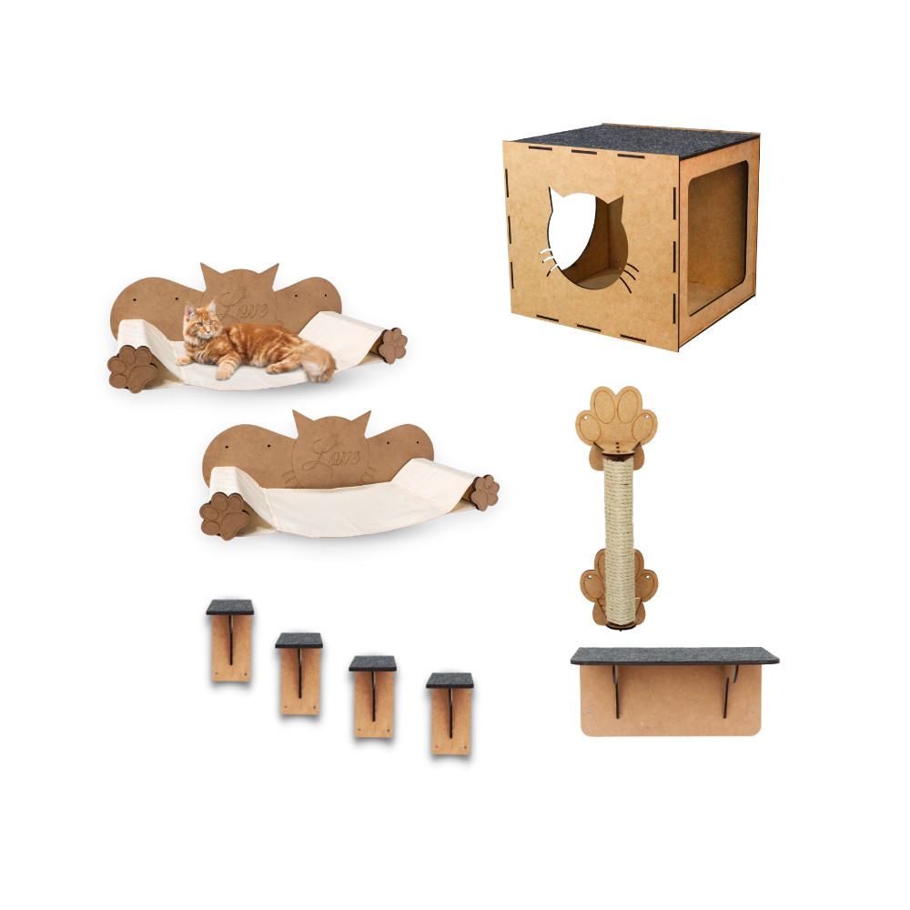 Melhor Brinquedo para Gatos Playground Suspenso de Parede 10 pçs Cama Nicho Arranhador Degraus Rede