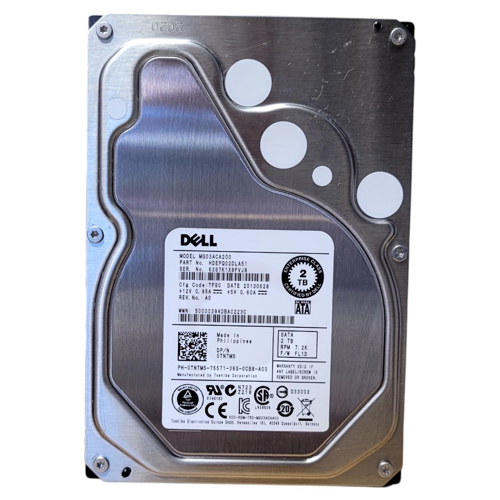 Disco Rígido Interno Hd Dell Empresarial Mg03aca200-0tntm5 2tb 3,5 Sata