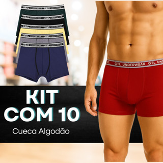 kit Cuecas Boxer de Cotton Algodão Confortável em Oferta na Shopee