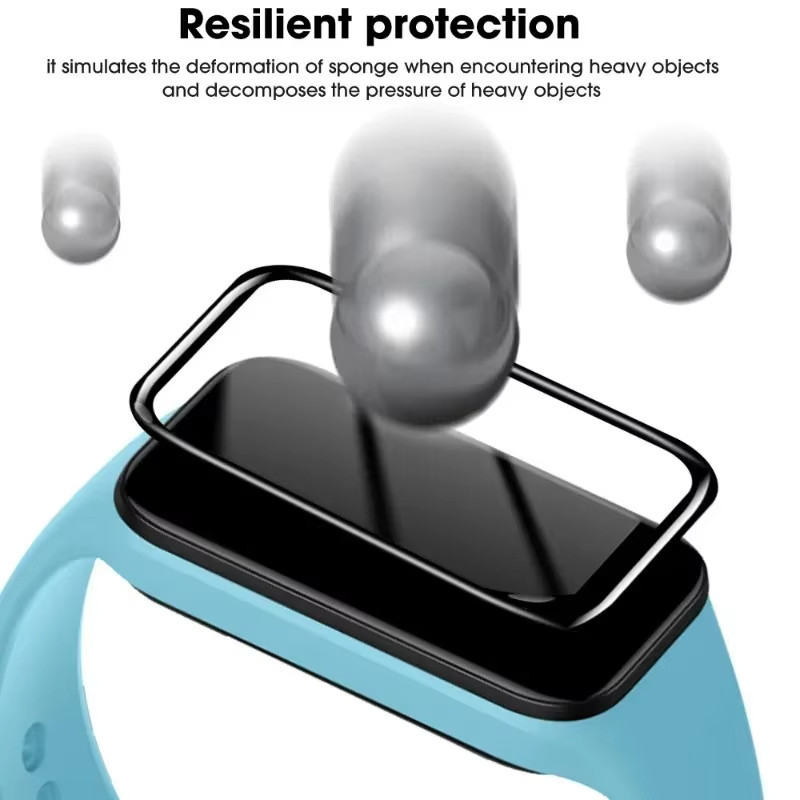 Pelicula Com Vidro Para Relógio Smartwatch Xiaomi Mi Band 9 8 Active/Redmi Band 3 2 Screen Protector Temperada