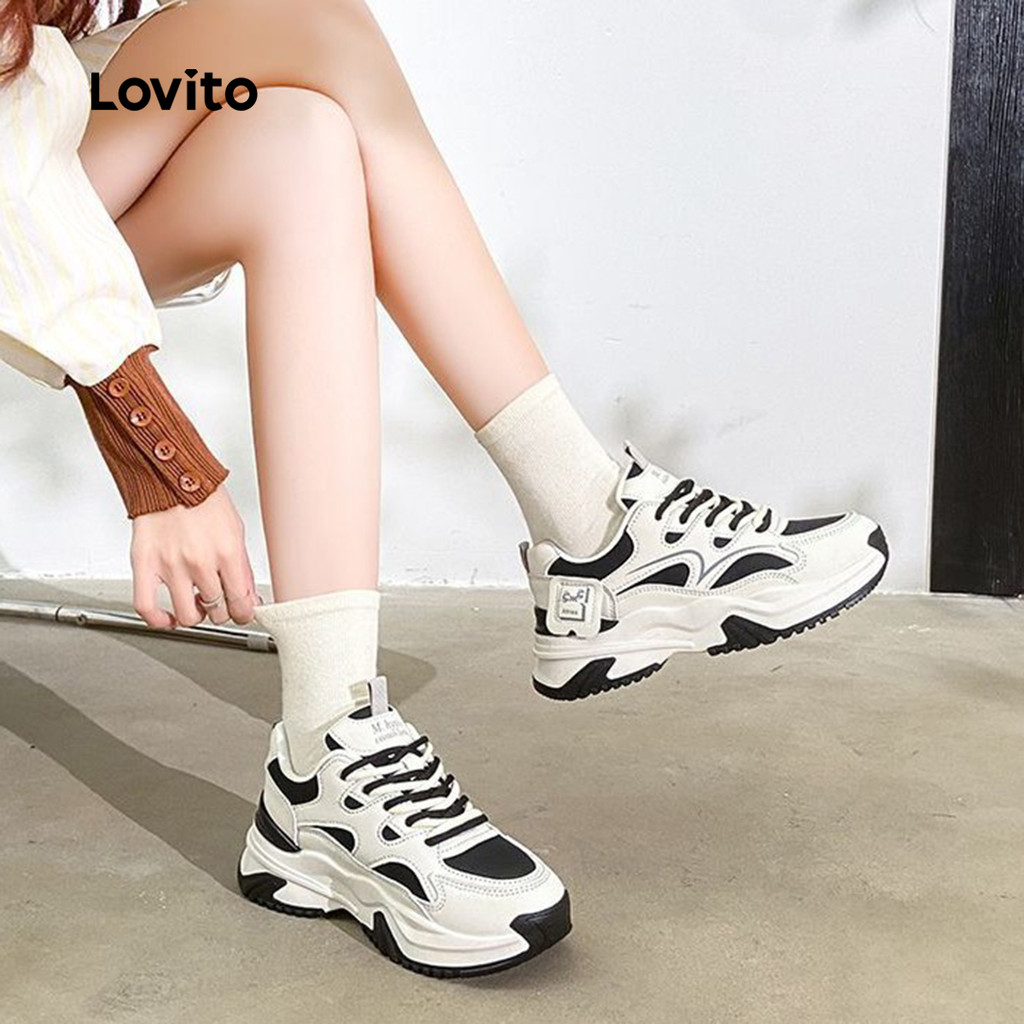 (facc) Lovito Tênis Esportivos com Blocos de Cores para mulheres LFA91136 em Oferta na Shopee