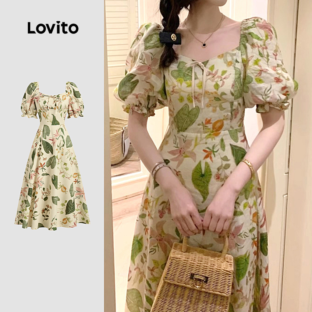 Lovito Vestido Boho Para Primavera/verão Para Mulheres L149ED157 em Oferta na Shopee