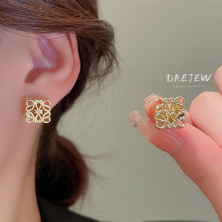DREJEW Sier Needle Francês Novo Padrão Quadrado Lua Bolo Luz Temperamento High-end Moda All-match Brincos Femininos 2 em Oferta na Shopee