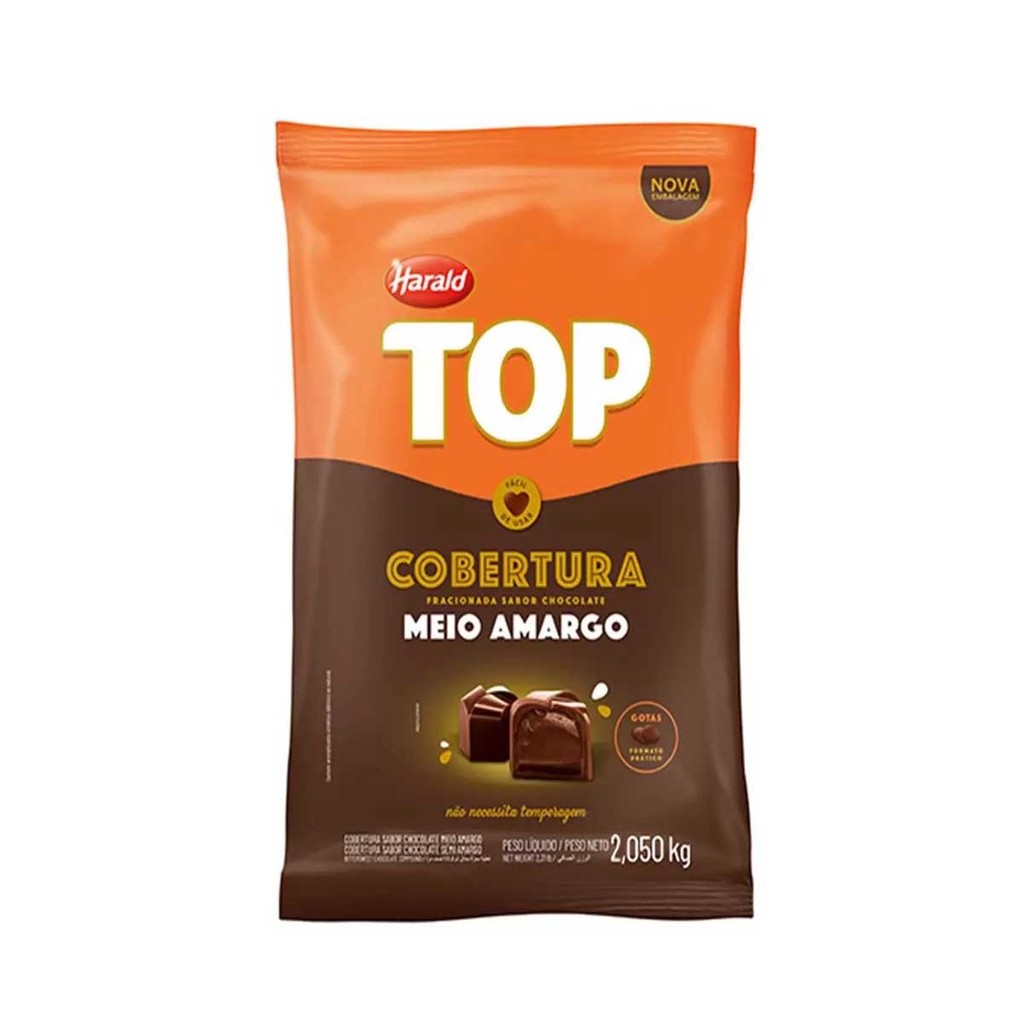 Cobertura de Chocolate Meio Amargo Top Gotas 2,05Kg HARALD