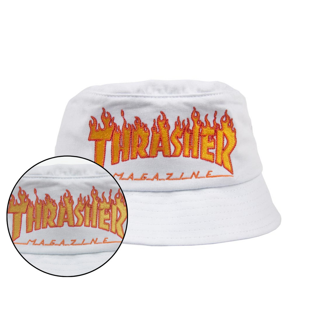 Chapéu Thrasher Magazine Bucket Flame Logo Original Skate Regulável Leve Resistente