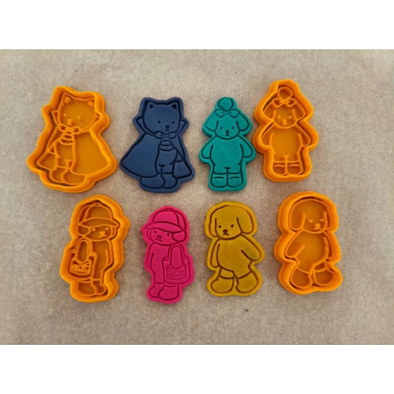 Kit Cortadores Biscoito Corpo Animais Boobie | Impressão 3D PLA | 4 Modelos | 6cm/8cm |