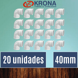 PCT 20 Unds Joelho 40mm Cotovelo Esgoto 90 graus - Krona em Oferta na Shopee