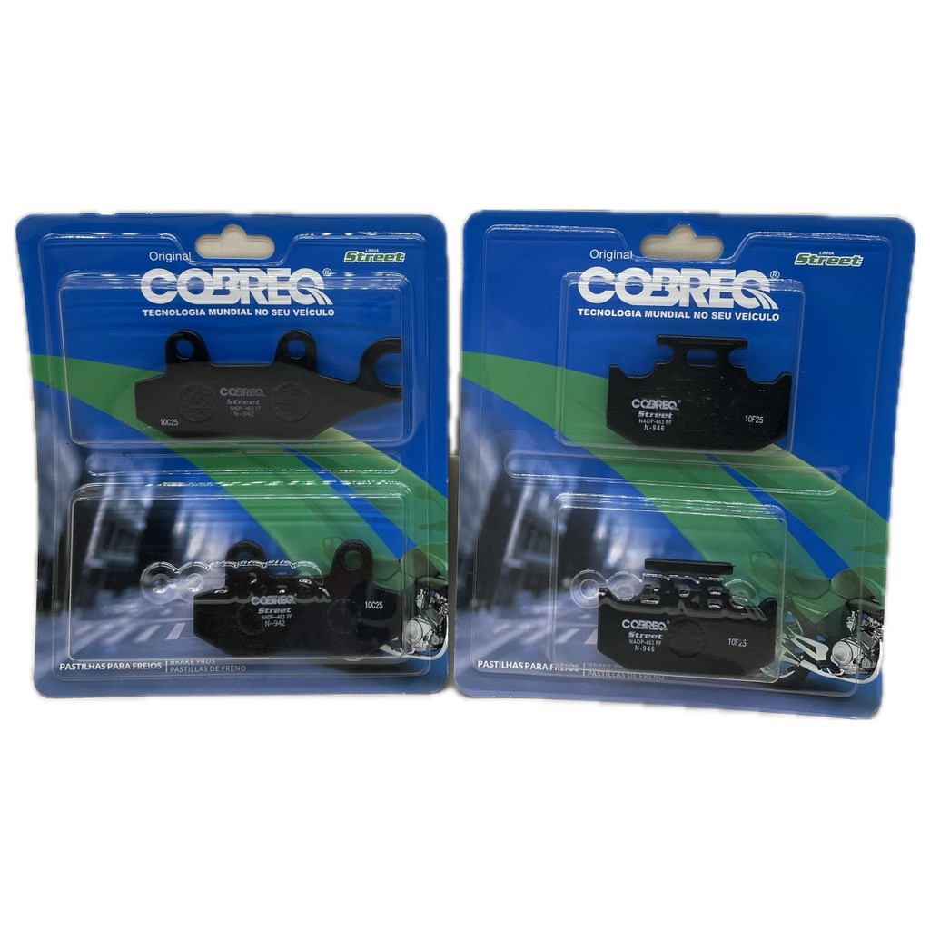 KIT PASTILHA FREIO DIANT/TRAS COBREQ YAMAHA XTZ250 TENERE LANDER ATÉ 2015 em Oferta na Shopee