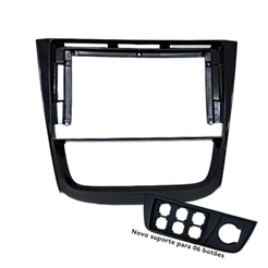 Moldura 9" VW Gol, Saveiro e Voyage G6 (Com suporte com 6 botões) - Black Piano