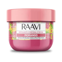Esfoliante Corporal e Facial Raavi Morango 200g