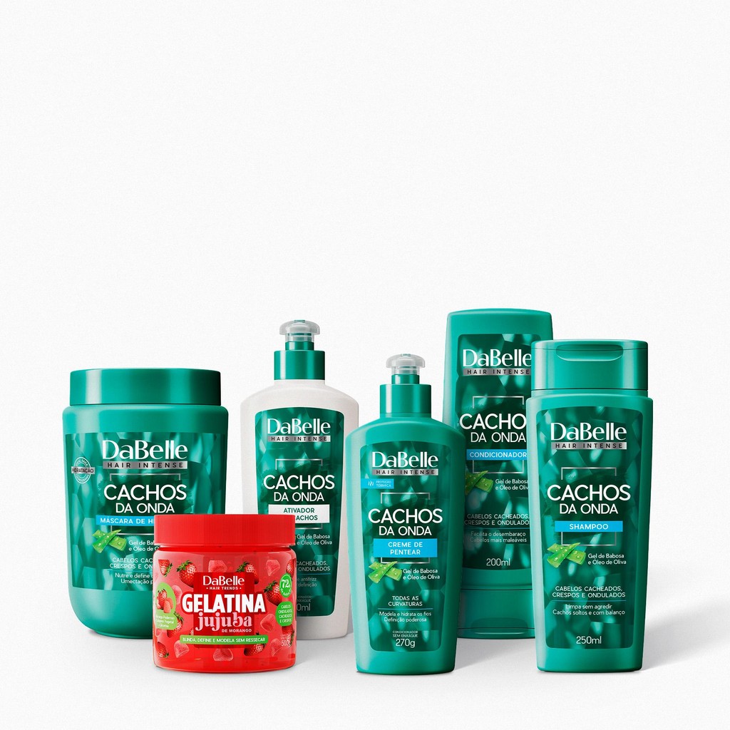 Kit Cachos da Onda + Gelatina Jujuba Dabelle Hair - 6 Produtos