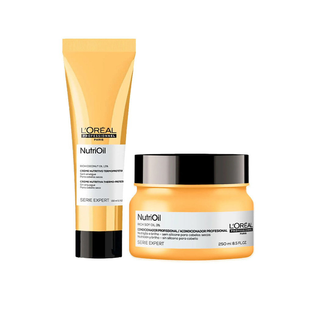 KIT MÁSCARA 250G + LEAVE-IN 150ML NUTRI OIL LORÉAL PROFESSIONNEL SERIE EXPERT em Oferta na Shopee