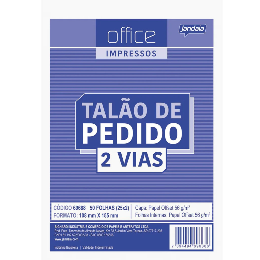 Talão Pedido 2vias 50folhas 108X155 56g Office