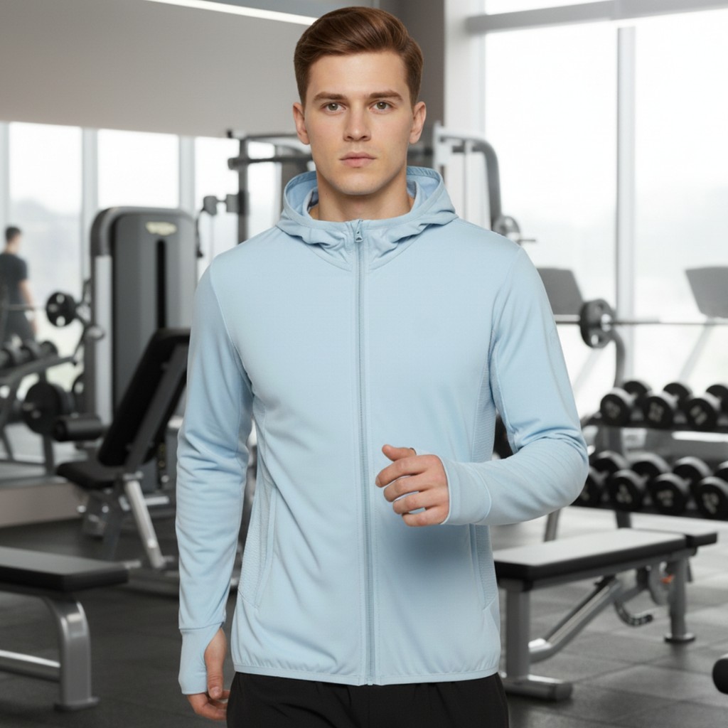 Jaqueta Masculina Agasalho Academia Dry Fit Corrida Ginástica Fitness Secagem Rápidia Esportivo Leve