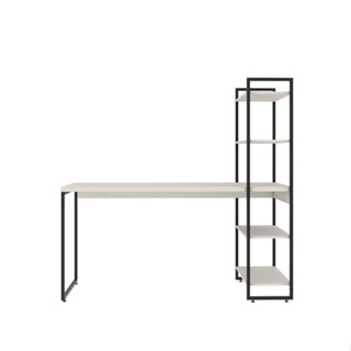 Escrivaninha com Estante Studio Branca e Preta 146 cm em Oferta na Shopee