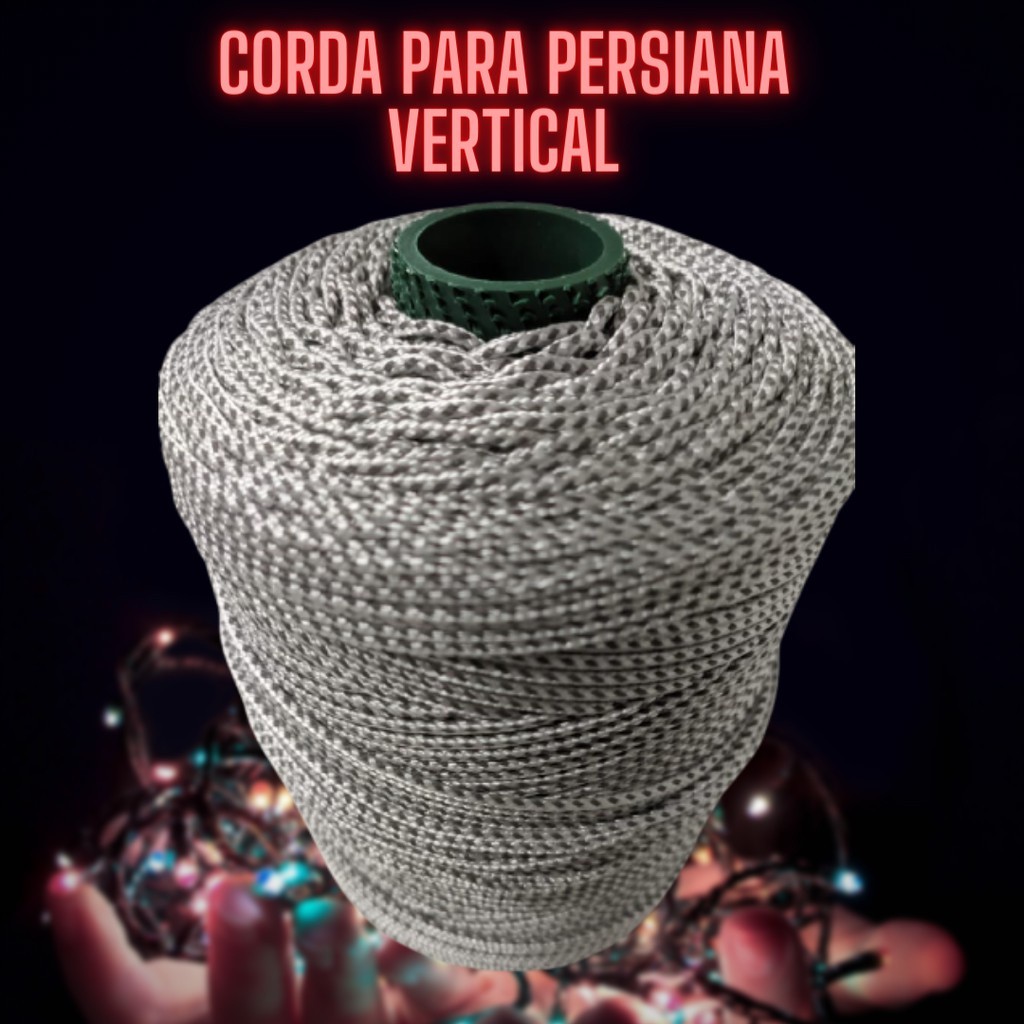 50 Metros De Corda P/ Persiana Vertical 2mm Cinza Mesclada mecanismo do comando da persiana fio cordão, resistente