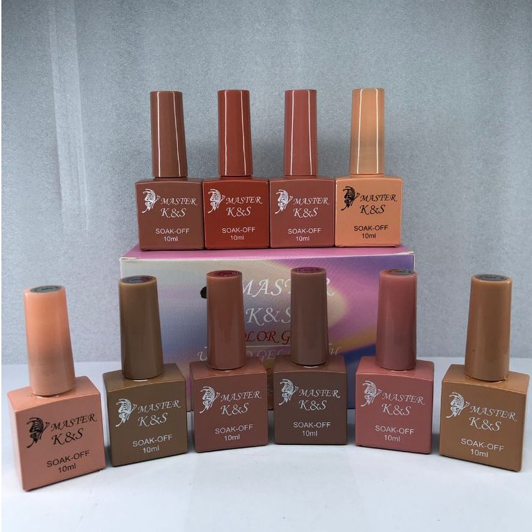 Kit Esmaltes Em Gel Quadrado K&S 10ml tons nude | Alongamento Unhas Nails Art