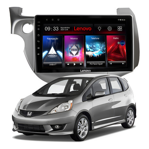 Multimídia Lenovo Honda Fit 2008 A 2014 Quadcore 2ram+64gb Carplay Android Gps Bluetooth Qled 10p em Oferta na Shopee