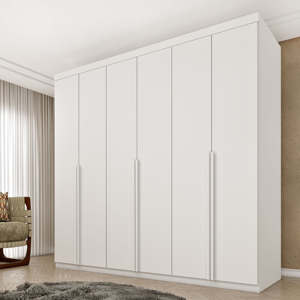 Guarda Roupa Casal 100% MDF 6 Portas 4 Gavetas 218cm Milano Espresso Móveis Neve em Oferta na Shopee