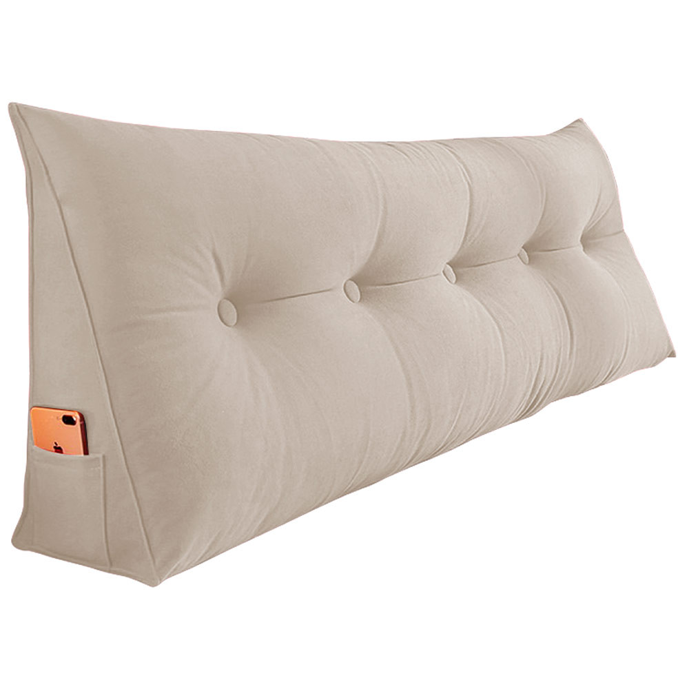 Almofada Para Cabeceira Encosto Apoio Lombar Spot 90cm com Porta Celular Suede - Abmaza